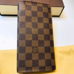 🌟GENUINE LOUIS VUITTON Damier Ebene Brazza Wallet